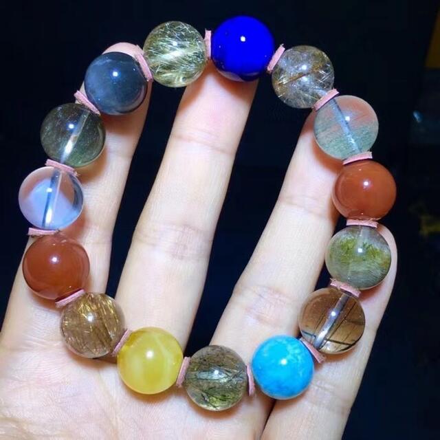 正規取扱店】 ⭐【天然】各種水晶 13.5mm ブレスレット ブレスレット+