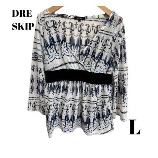 ドレスキップ(DRESKIP)のDRESKIP/ドレスキップ　柄物カットソー　Ｌ(シャツ/ブラウス(長袖/七分))