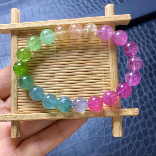 ています 天然無処理 ピンク トルマリン ブレスレット 8.5mm-23gの通販