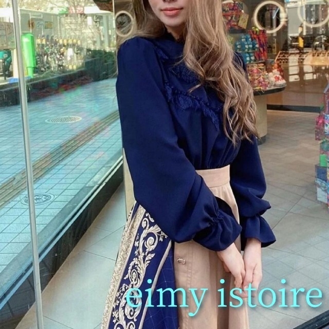 ♡eimy istoire♡マテリアルミックス scarf ワンピース M | www