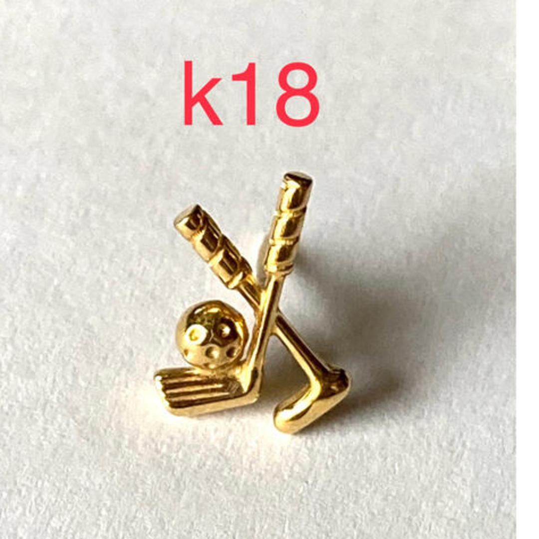 K18 天然ダイヤモンド 丸型 キラキラ タイタック ブローチ - ブローチ