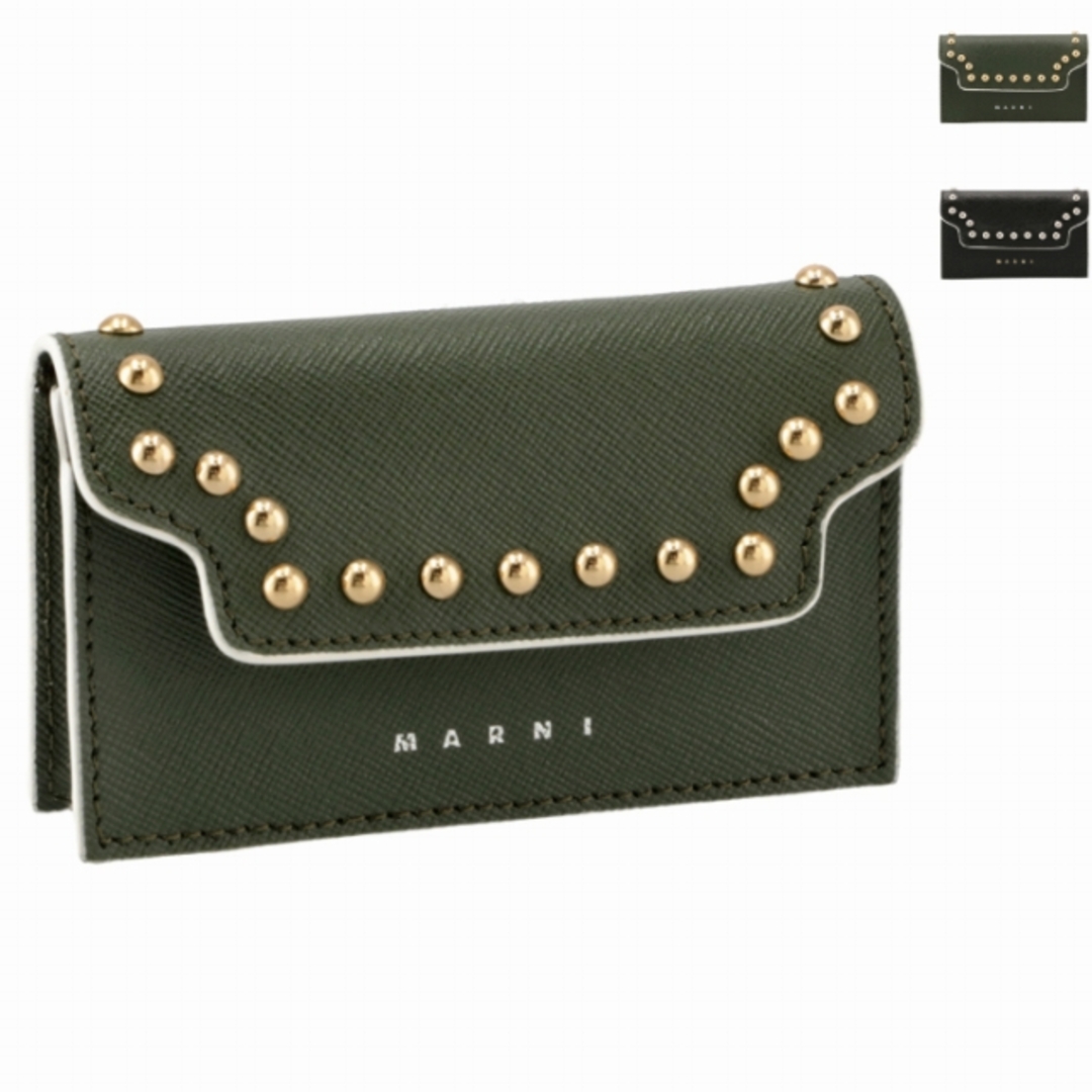 Marni(マルニ)のMARNI カードケース サフィアーノレザー スタッズ 名刺入れ レディースのファッション小物(名刺入れ/定期入れ)の商品写真