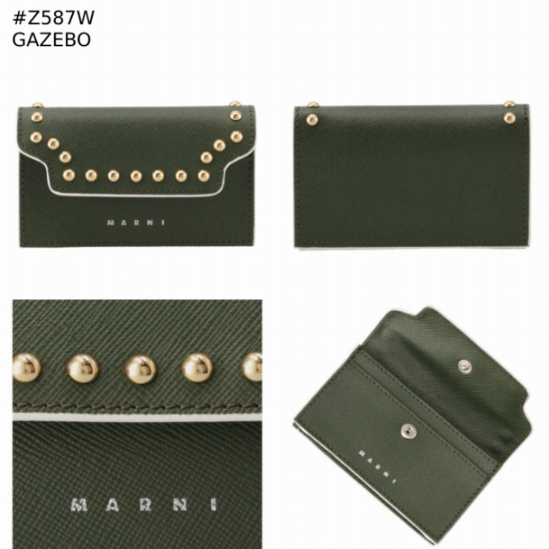 Marni(マルニ)のMARNI カードケース サフィアーノレザー スタッズ 名刺入れ レディースのファッション小物(名刺入れ/定期入れ)の商品写真