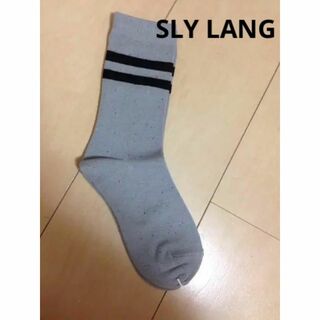 スライラング(SLY LANG)の【0986】SLY LANG 2ライン 靴下 ソックス F グレー(その他)