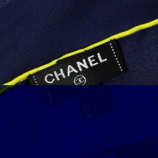 KL4CKLHK11CHANEL ココマーク ボーダー マリン シルクスカーフ