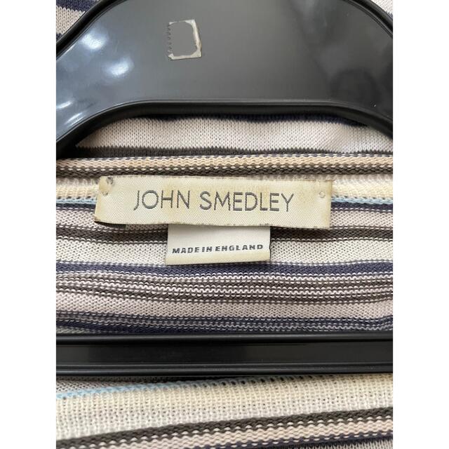 JOHN SMEDLEY(ジョンスメドレー)のJOHN SMEDLEY ジョンスメドレー　コットン ボーダー ニット S メンズのトップス(ニット/セーター)の商品写真