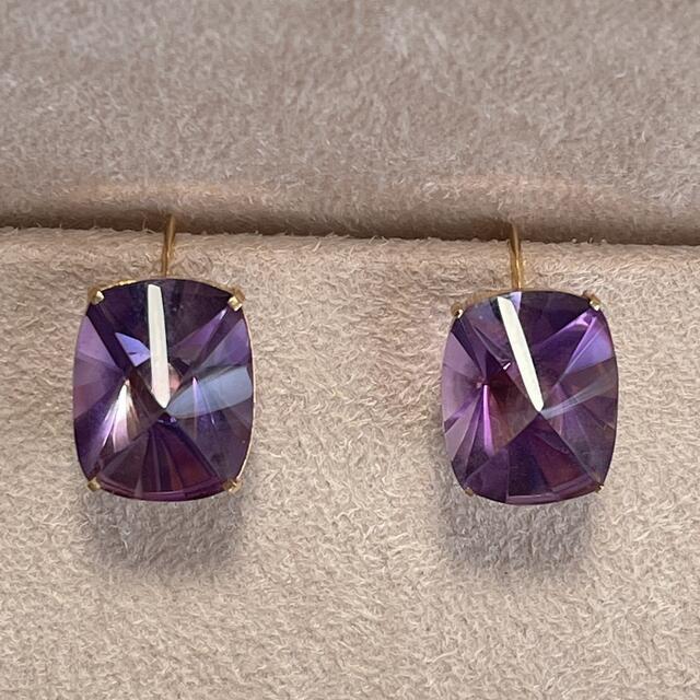 K18 アメジスト　イヤリング　amethyst earring✨