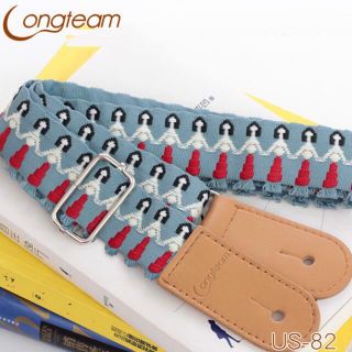 Longteam ハワイアンなウクレレストラップ【フラ✖️ブルー】可愛い個性的(ソプラノウクレレ)