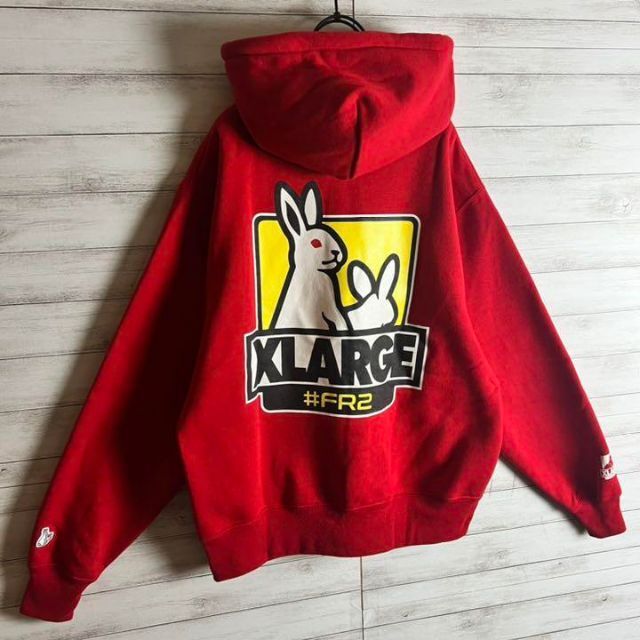最高デザイン】FR2 XLARGE 限定コラボ 希少 パーカー バックプリント