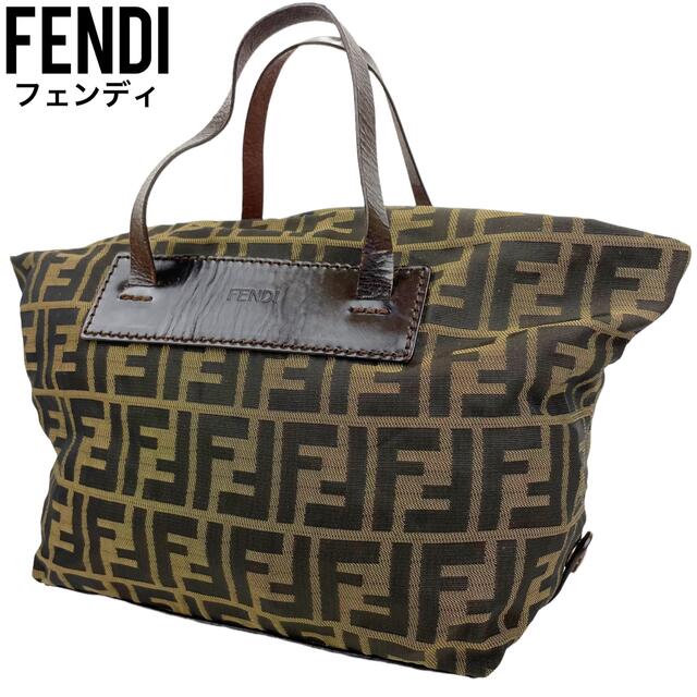 室外 FENDI フェンディ 2way トートバッグ ズッカ柄 大容量 オールド