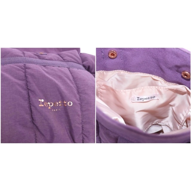 repetto(レペット)のレペット Repetto リュック バックパック 中綿 キャンバス リボン 紫 レディースのバッグ(リュック/バックパック)の商品写真