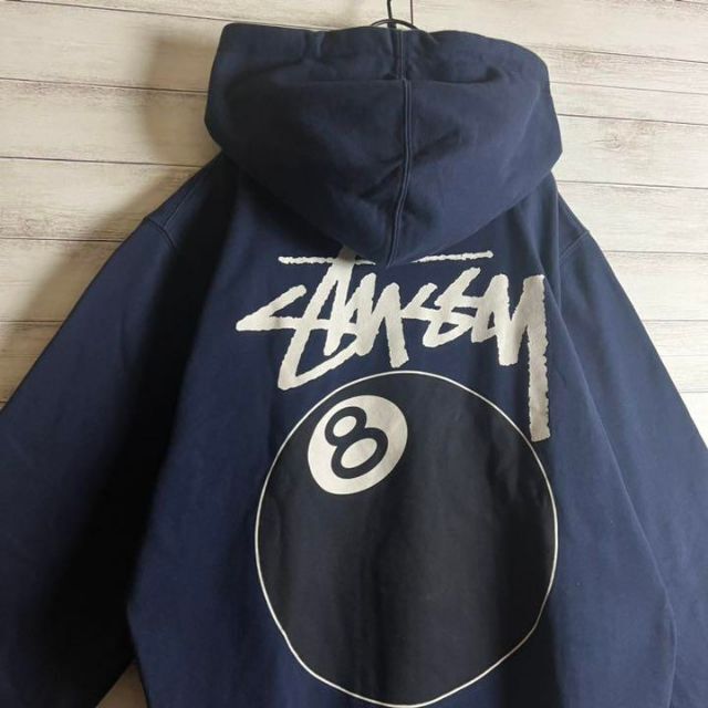 STUSSY ステューシー 8ボール プリント パーカー  バックプリント