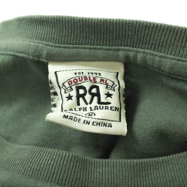 RRL(ダブルアールエル)のRRL ダブルアールエル S/S SOLID TUBE TEE クルーネックチューブTシャツ M グリーン Double RL 半袖 丸胴 ソリッド トップス【中古】【RRL】 メンズのトップス(Tシャツ/カットソー(半袖/袖なし))の商品写真