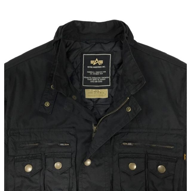 alpha(アルファ)のALPHA アルファインダストリーズ 中綿入りバイカーズジャケットブラックM メンズのジャケット/アウター(ブルゾン)の商品写真