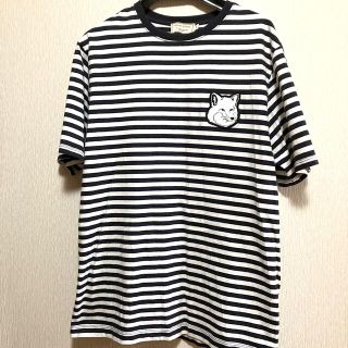 メゾンキツネ(MAISON KITSUNE')のメゾンキツネ　パッチ　ボーダー　Tシャツ　ユニセックス　XS(Tシャツ(半袖/袖なし))