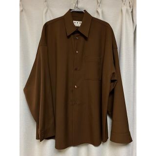 マルニ(Marni)の【未使用品】MARNI(マルニ) ウールシャツ サイズ44 キャメルブラウン(シャツ)