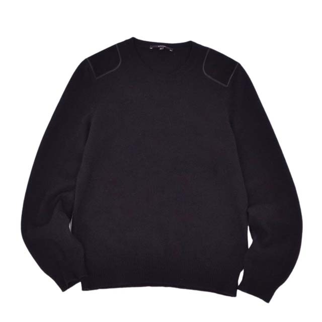 素晴らしい品質 - Gucci グッチ ブラック S カシミヤ ウール 長袖 エルボーパッチ セーター ニット ニット+セーター