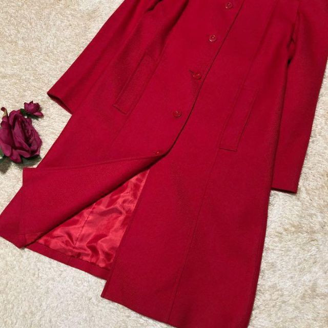 ヴィンテージクレージュ♡ロングコート ウール 日本製 38サイズ 赤