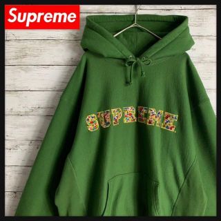 【人気XLサイズ】Supreme センターロゴ刺繍 スウェット パーカー 緑