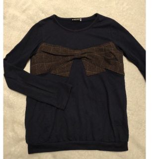 ベベ(BeBe)のBeBe　ベベ トレーナー ネイビー 紺 ビッグリボン 150(Tシャツ/カットソー)