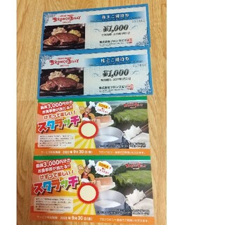 ブロンコビリー、優待券4000円分(レストラン/食事券)