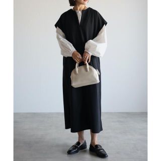 美品　Bonjour Sagan　深スリットジャンスカ/スキッパーワンピース(ロングワンピース/マキシワンピース)