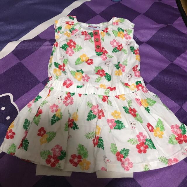 mikihouse(ミキハウス)のミキハウス　トロピカルワンピース90 キッズ/ベビー/マタニティのキッズ服女の子用(90cm~)(ワンピース)の商品写真