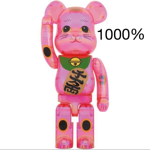 BE@RBRICK 招き猫 桃色透明メッキ 1000％おもちゃ