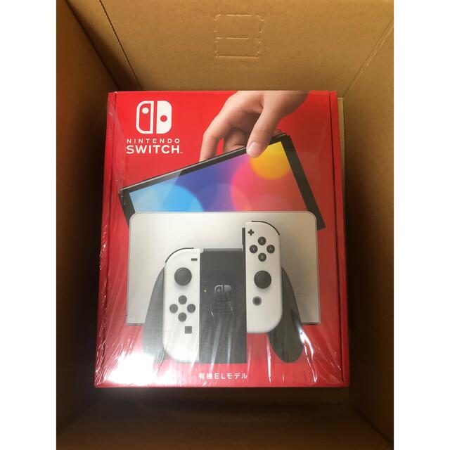 Nintendo Switch(ニンテンドースイッチ)の新品Nintendo Switch（有機ELモデル）ホワイト エンタメ/ホビーのゲームソフト/ゲーム機本体(家庭用ゲーム機本体)の商品写真