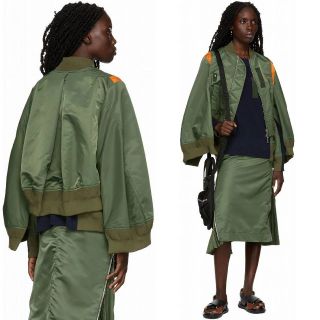 4 新品 22SS sacai ナイロン ミックス ケープ ボンバー ジャケット