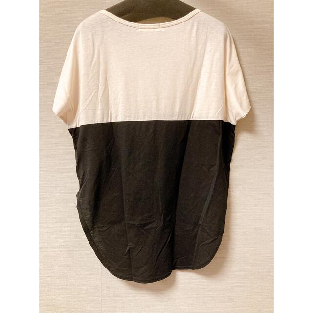 トップス　Tシャツ　モノトーン　2トーンカラー レディースのトップス(Tシャツ(半袖/袖なし))の商品写真