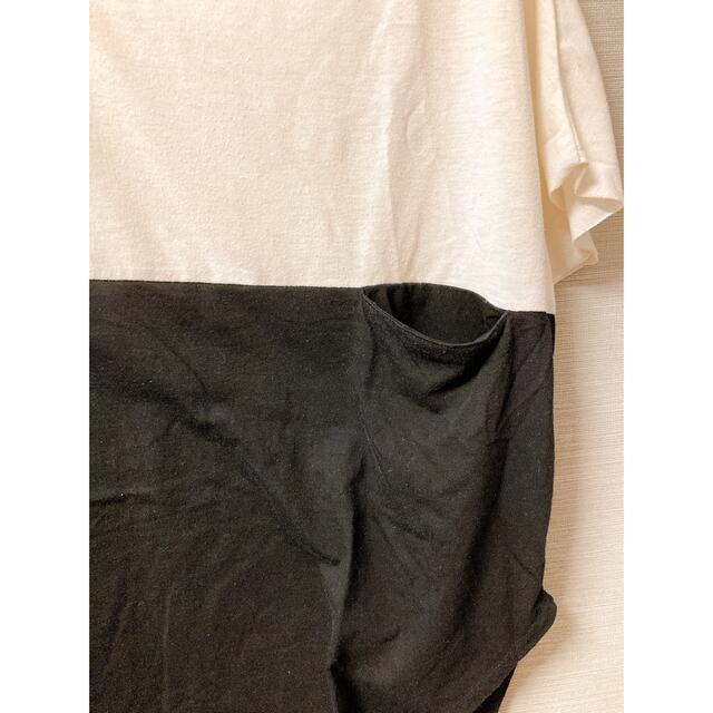 トップス　Tシャツ　モノトーン　2トーンカラー レディースのトップス(Tシャツ(半袖/袖なし))の商品写真
