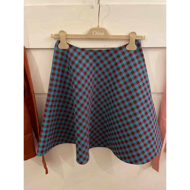 PRADA(プラダ)の最終価格🔹▫️PRADA gingham check flare skirt. レディースのスカート(ひざ丈スカート)の商品写真