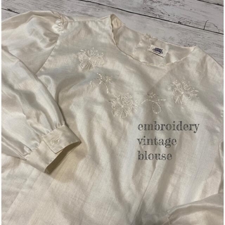 グリモワール(Grimoire)の刺繍　リボン　ブラウス　古着　vintage(シャツ/ブラウス(長袖/七分))