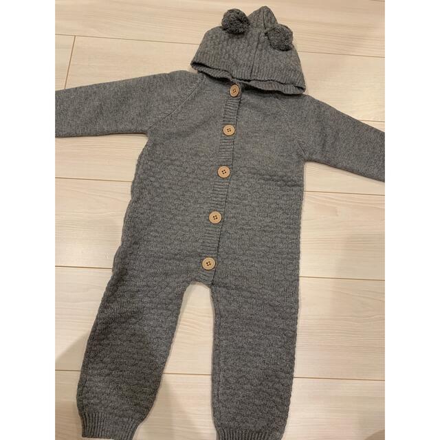 ニット カバーオール くま 90 キッズ/ベビー/マタニティのキッズ服男の子用(90cm~)(ニット)の商品写真