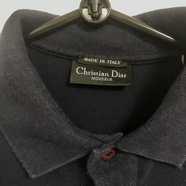 Christian Dior(クリスチャンディオール)のクリスチャンディオールモンシウラー　ポロシャツ　半袖　紺 メンズのトップス(ポロシャツ)の商品写真