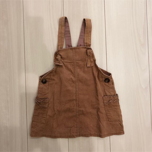 しまむら(シマムラ)のjuo デニム ジャンパースカート サロペット 90 キッズ/ベビー/マタニティのキッズ服女の子用(90cm~)(ワンピース)の商品写真