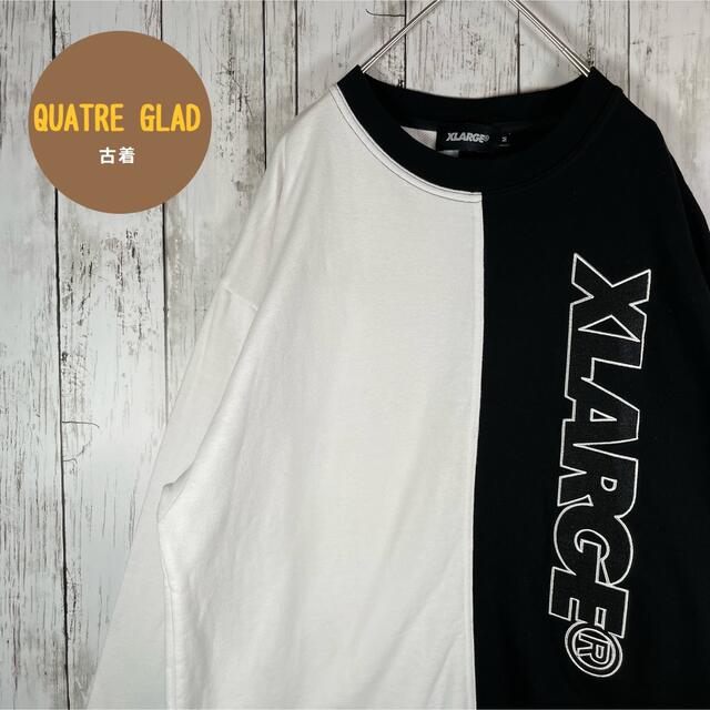 XLARGE(エクストララージ)の【希少デザイン】XLARGE スウェット古着でかろご 刺繍サイズM バイカラー. メンズのトップス(スウェット)の商品写真