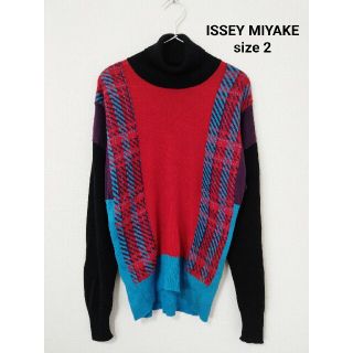 イッセイミヤケ(ISSEY MIYAKE)のISSEY MIYAKE パネル切り替え ハイネック ニット(ニット/セーター)