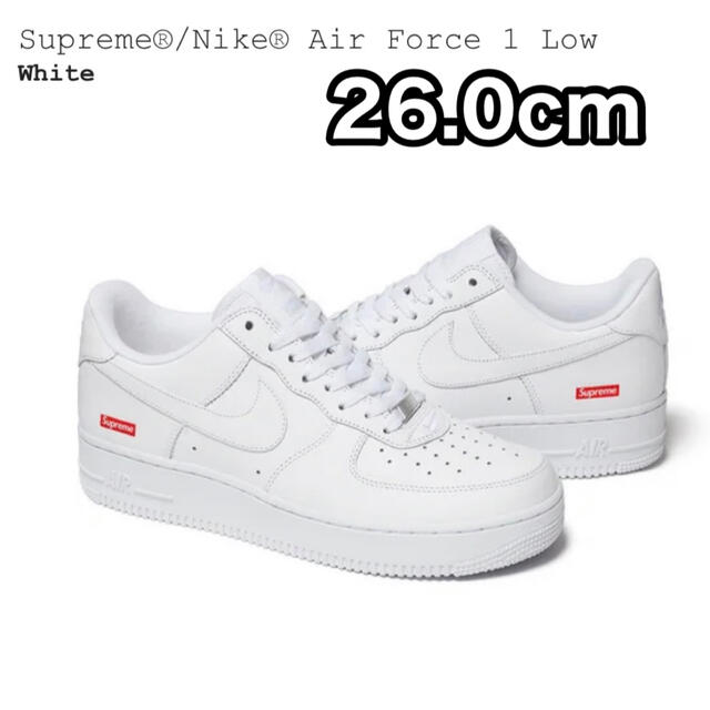 Whiteホワイト白状態Supreme Nike Air Force1 Low 26 白 シュプリーム