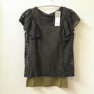 ジーユー(GU)のジーユー レース ラッフルデザイン Tシャツ インナー セット(Tシャツ(半袖/袖なし))