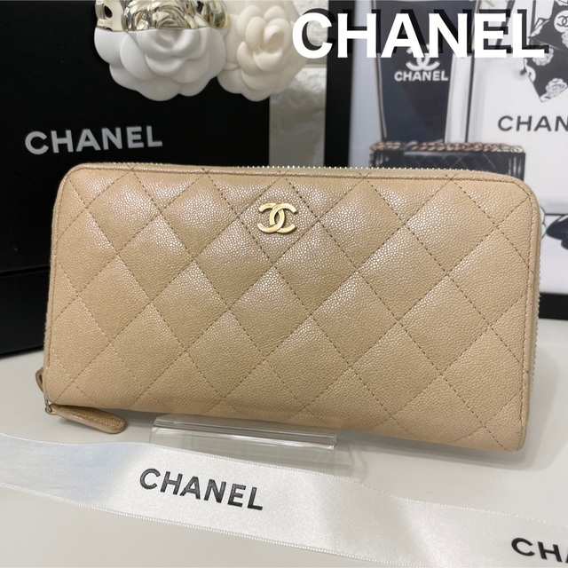 CHANEL✨シャネル✨長財布✨キャビアスキン✨ラウンドファスナー✨美品