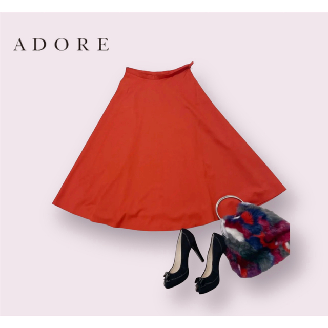 廉価販売 希少♡【ADORE】ウールフレアスカート ひざ丈スカート