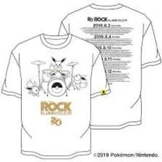 ロッキンジャパンフェス2019 Tシャツ イーブイ ドラム　rock XLサイズ(Tシャツ/カットソー(半袖/袖なし))