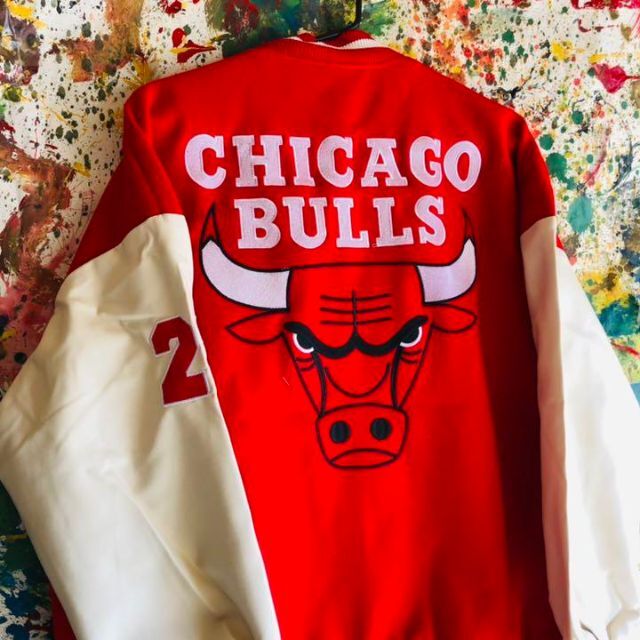 Chicago bulls スタジャン ブルゾン 赤 バスケ NBA ブルズ 新製品 www