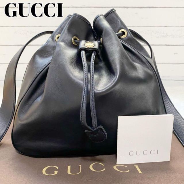 Gucci - 【良品】オールドグッチ ショルダーバッグ 巾着 ゴールド金具