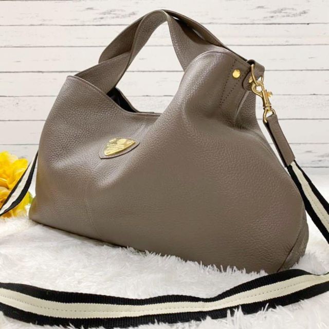 ATAO - 【美品】アタオ エルヴィ 2way ショルダーバッグ 革 モカ
