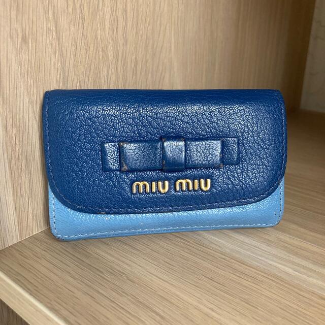 miumiu(ミュウミュウ)のmiumiu カードケース　ミニ財布 レディースのファッション小物(財布)の商品写真