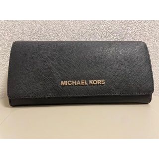 マイケルコース(Michael Kors)のMICHAEL KORS 長財布 ブラック 無地(長財布)