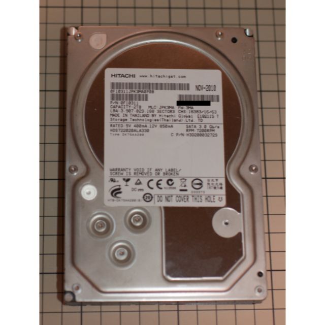 HGST HDD 2TB 3.5インチ 内蔵ハードディスク SATA 2